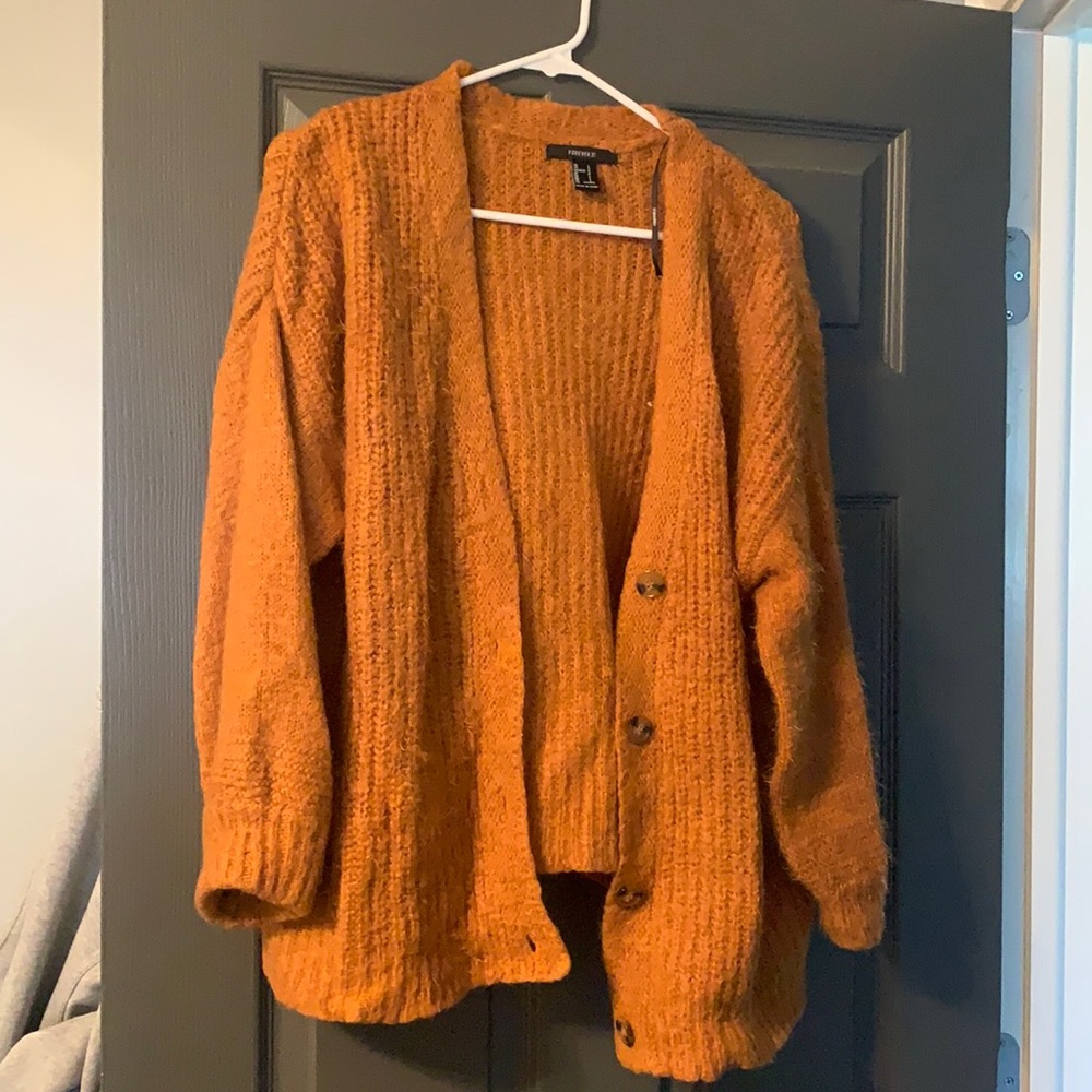 Rust Button Sweater / Cardigan